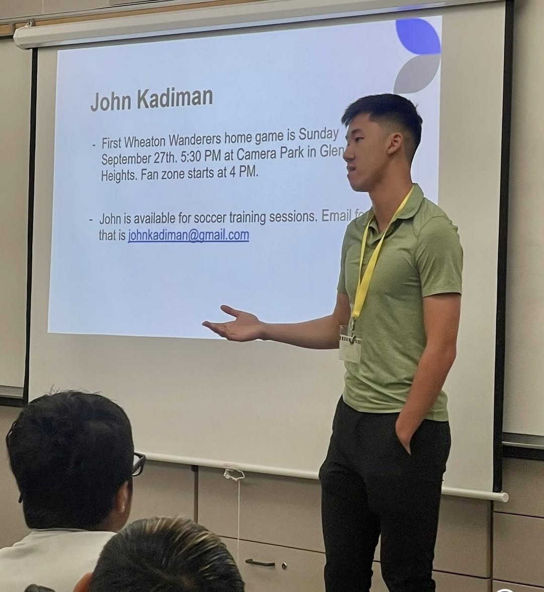 John Kadiman speaking at Hergret Middle School