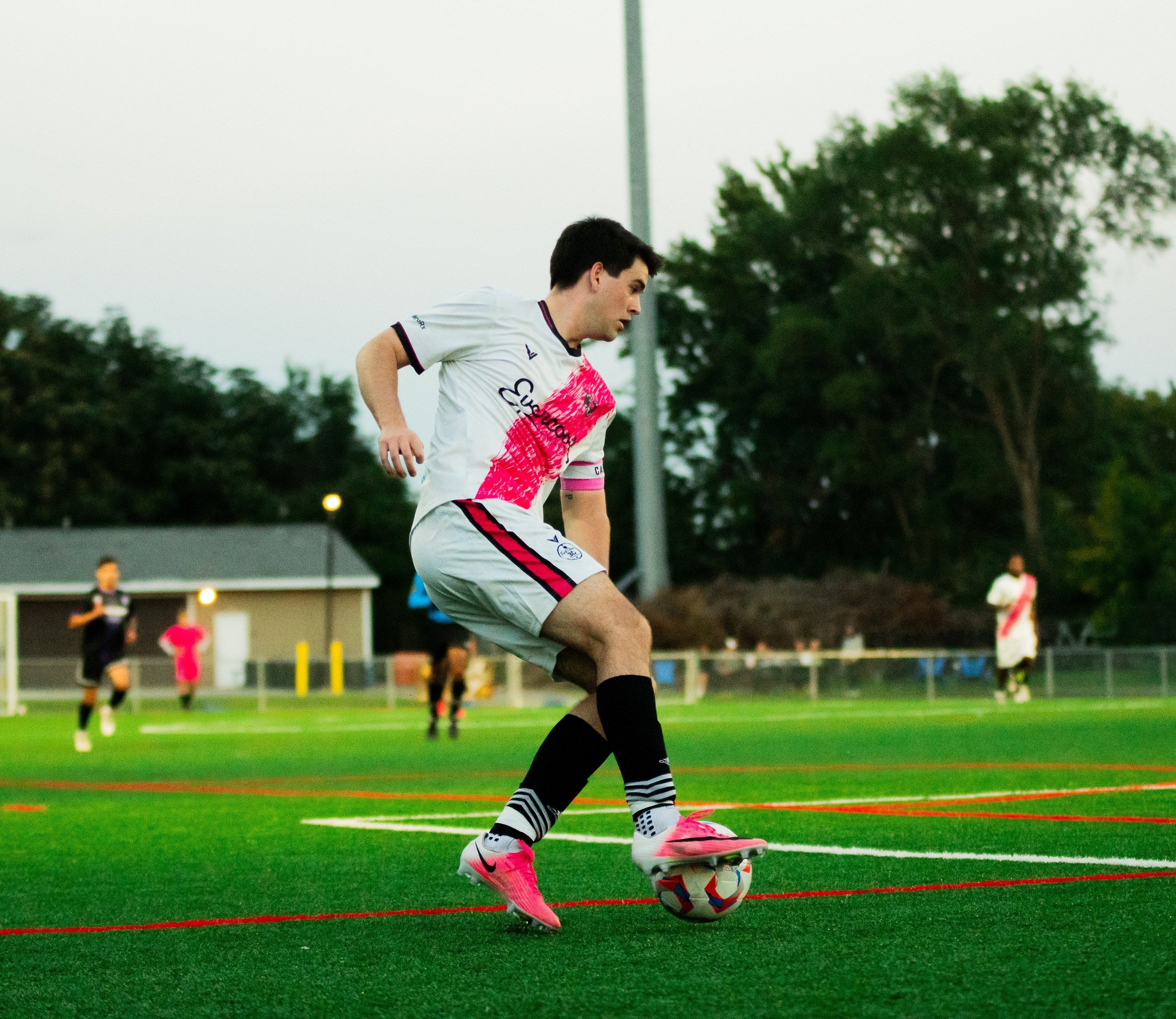 A Wanderers player on the ball